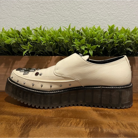 Coach Western Creeper Studded Leather Shoes G3399 Chalk Women’s Size 9.5 B RARE - Picture 8 of 11